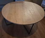 Salontafel eikenhout en zwart metalen onderstel 90 x 40 cm, Huis en Inrichting, Tafels | Salontafels, Ophalen, Gebruikt, 50 tot 100 cm