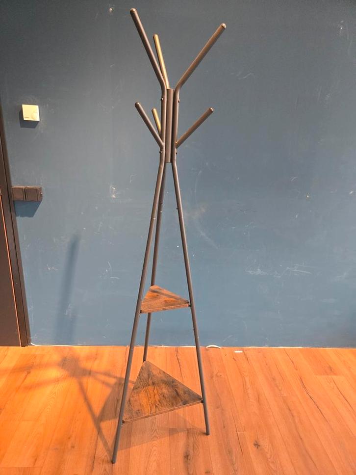 Moderne staande kapstok met houten details, Huis en Inrichting, Woonaccessoires | Kapstokken, Gebruikt, Staande kapstok, 150 tot 200 cm