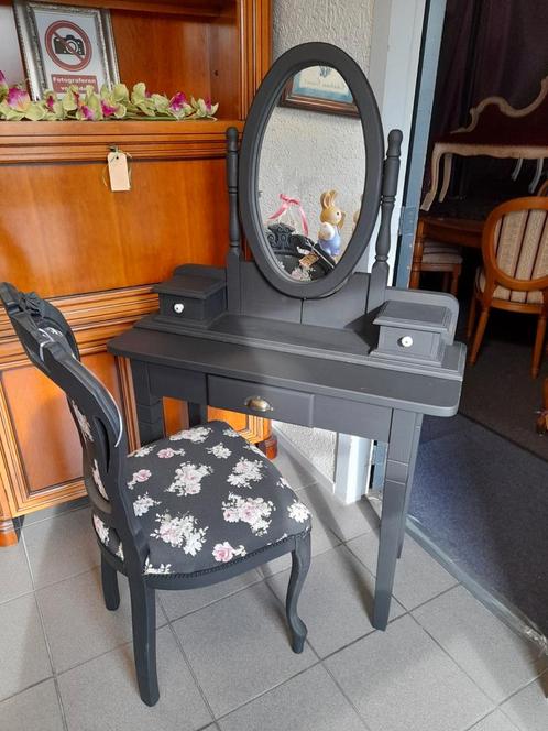 Mat zwarte kaptafel compleet of los te koop, Antiek en Kunst, Antiek | Meubels | Tafels, Ophalen