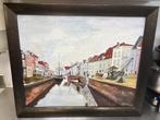 Olieverf Schilderij 's-Hertogenbosch Haven 57x47cm Klassiek, Ophalen
