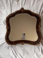 Barok rococo spiegel facet geslepen notenhout gouden lijst, Antiek en Kunst, Antiek | Spiegels, Ophalen of Verzenden, Ovaal, Minder dan 50 cm