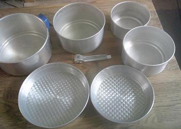 Camping pannenset vintage aluminium bagpacken kamperen beschikbaar voor biedingen