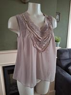Cote de Femme romantische grijs beige top S 36 Gratis Verz, Cote de Femme, Verzenden, Beige, Zo goed als nieuw
