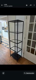 Kast, zwart met glazen leggers, Ophalen, 50 tot 100 cm, Zo goed als nieuw, Glas
