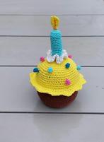 Speelgoed voor keukentje: cupcake geel met kaarsje, 10x20 cm, Ophalen of Verzenden, Nieuw, Overige materialen, Speelkeuken-accessoire