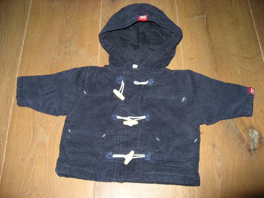 leuk zgan donkerblauw houtjetouwtje baby rib jasje, mt 56, Kinderen en Baby's, Verzenden, Zo goed als nieuw, Jongetje of Meisje