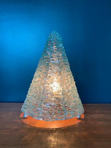Vintage Pyramide lamp - glas - mid-century modern - 1970s