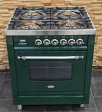 Luxe Fornuis Boretti 70cm groen en rvs 4 pits GASOVEN, 60 cm of meer, Zo goed als nieuw, Energieklasse A of zuiniger, Gas
