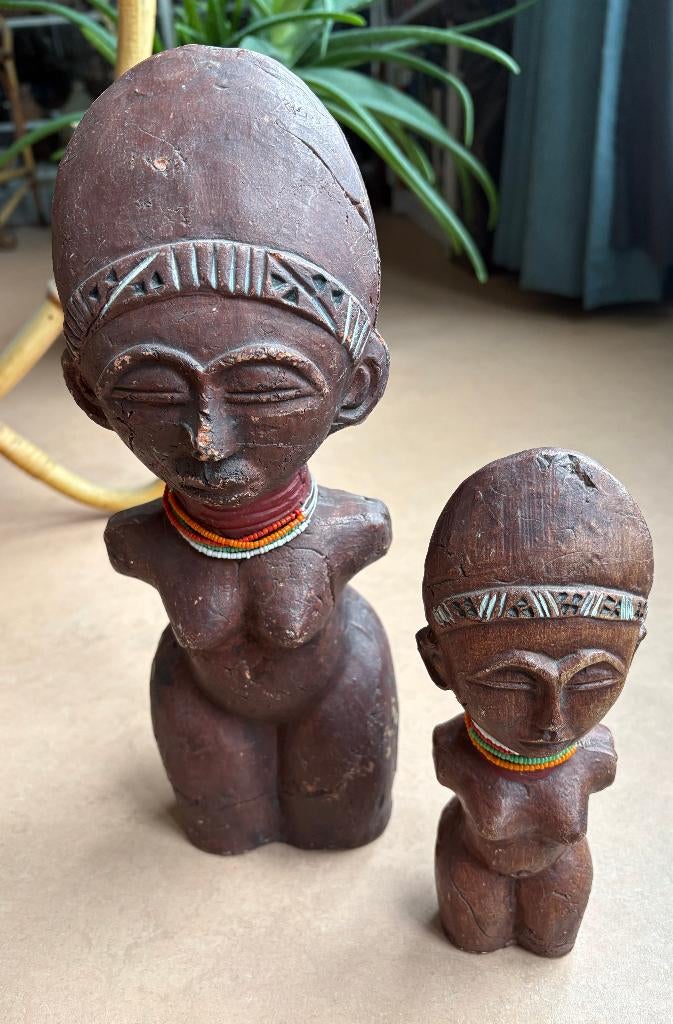 2 Ashanti vruchtbaarheidsbeelden, Ghana (ook los te koop), Antiek en Kunst, Kunst | Niet-Westerse kunst, Ophalen of Verzenden