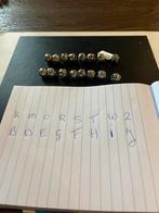 Pandora letter bedels met goud., Pandora, Ophalen of Verzenden, Zo goed als nieuw, 4 bedels of meer