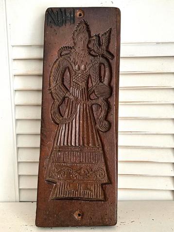 Antieke dubbel gestoken speculaasplank koekplank 35 cm beschikbaar voor biedingen