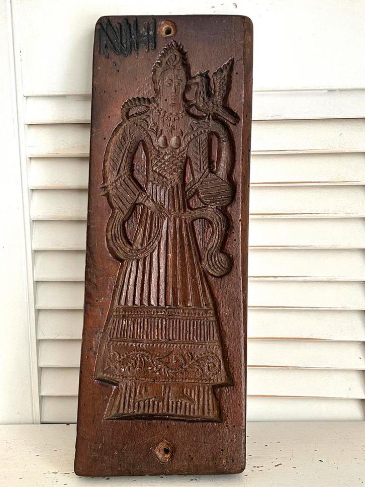 Antieke dubbel gestoken speculaasplank koekplank 35 cm, Antiek en Kunst, Antiek | Keukenbenodigdheden, Ophalen
