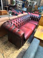 Originele Chesterfield Bank - 3 Zits, Huis en Inrichting, Banken | Bankstellen, Ophalen, Gebruikt, Driepersoons, Leer