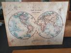Canvas schilderij - wanddecoratie wereldkaart, Ophalen, Zo goed als nieuw