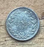 10 cent 1894 Wilhelmina, Postzegels en Munten, Munten | Nederland, Ophalen, Zilver, 10 cent, Koningin Wilhelmina