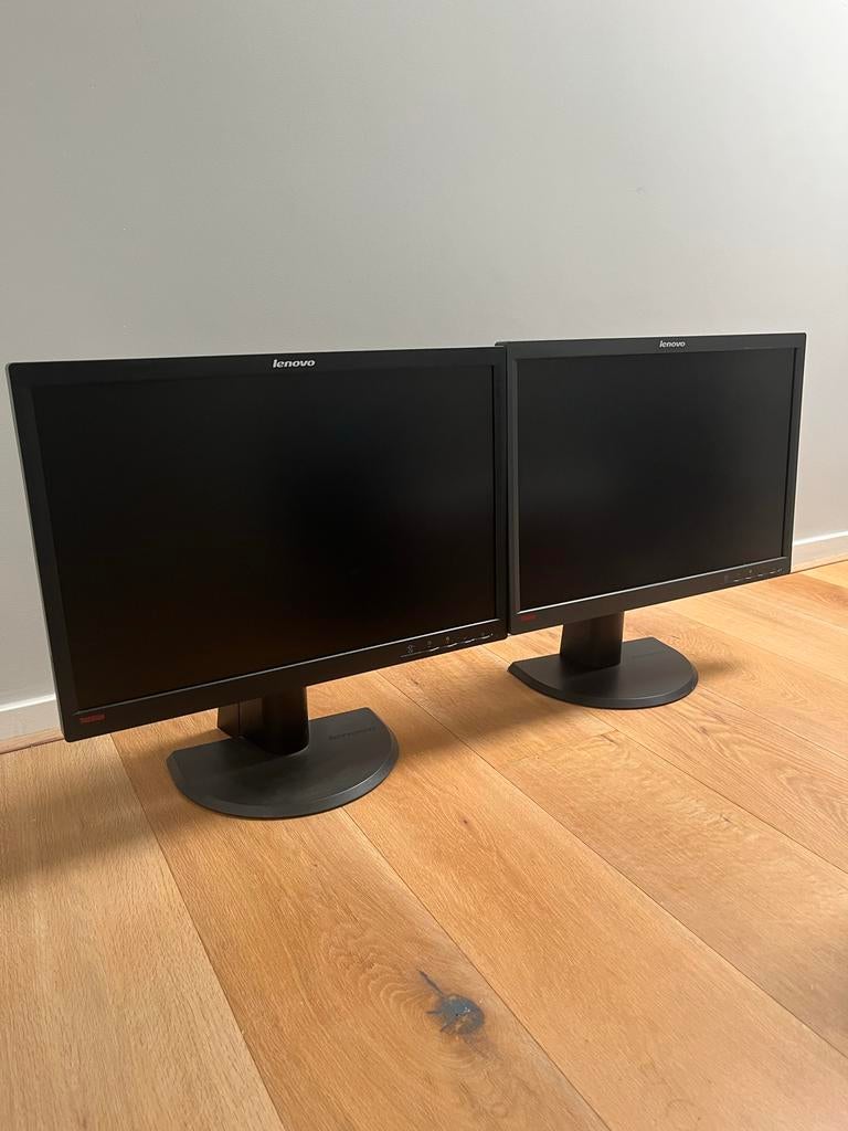 Lenovo 22inch monitor 2x, Computers en Software, Ophalen, Gebruikt, Full HD, DVI