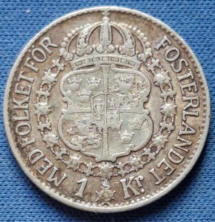 Zweden 1 krona 1940 Km 786.2 CK+5, Postzegels en Munten, Munten | Europa | Niet-Euromunten, Losse munt, Overige landen, Zilver