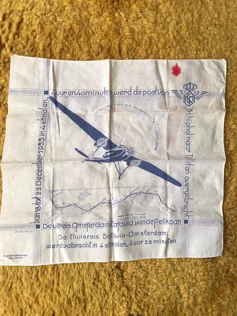 Pelikaan vlucht 1933 KLM Batavia, Verzamelen, Ophalen of Verzenden, Gebruikt, Kaart, Foto of Prent
