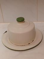 Antieke Zware Emaille Botervloot, Ophalen of Verzenden