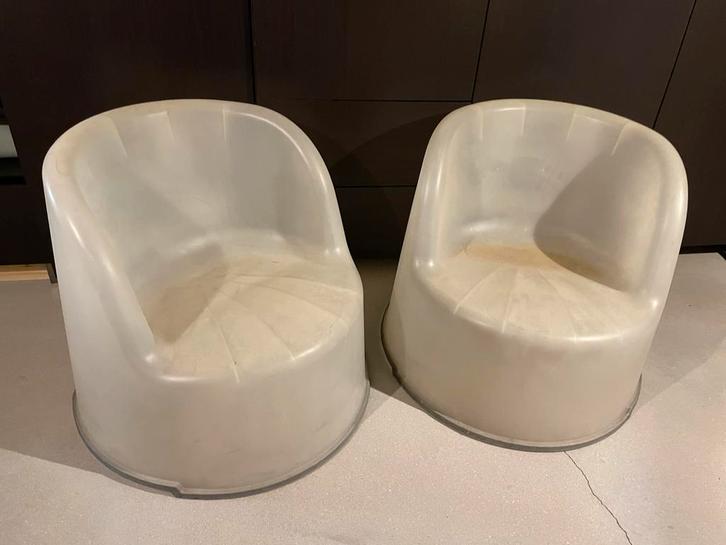 Kimme (tuin)stoel van IKEA - 2 stuks stapelbaar, Huis en Inrichting, Stoelen, Gebruikt, Twee, Kunststof, Wit, Ophalen