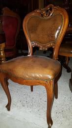 4 barok eetkamer stoelen leder NIEUW STAAT, Antiek en Kunst, Ophalen