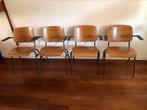 Marko kwartet stoelen retro vintage schoolstoelen design, Ophalen, Gebruikt, Retro vintage dutch design, Vier