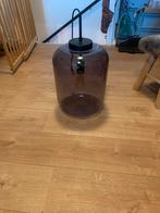 Glazen Hanglamp met Metalen Details, Ophalen, Gebruikt, Glas, 50 tot 75 cm