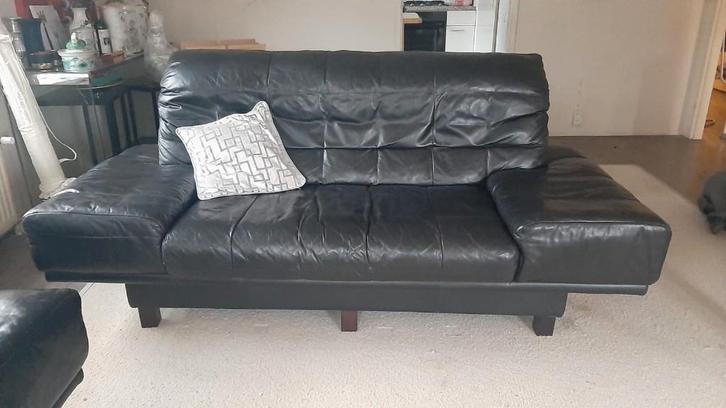 Rolf Benz banken zwart, Huis en Inrichting, Banken | Bankstellen, Gebruikt, Rechte bank, Driepersoons, 200 tot 250 cm, Minder dan 75 cm