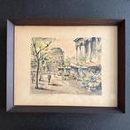 G.Lelong, Paris, Lithographie, hand colored, vintage, ‘40/60, Antiek en Kunst, Kunst | Litho's en Zeefdrukken, Ophalen of Verzenden
