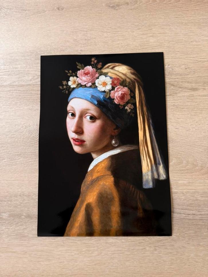 Moderne interpretatie van Meisje met de parel – A3 formaat, Huis en Inrichting, Woonaccessoires | Schilderijen, Tekeningen en Foto's