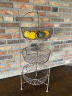 Brocante ijzeren standaard met 3 draadmanden, 82 cm, Ophalen, Overige materialen, Gebruikt, Mand