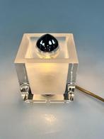 Vintage Glazen Kubus Lamp, Nachtmann Leuchten Design, 70's, Huis en Inrichting, Lampen | Tafellampen, Gebruikt, Nachtmann Leuchten