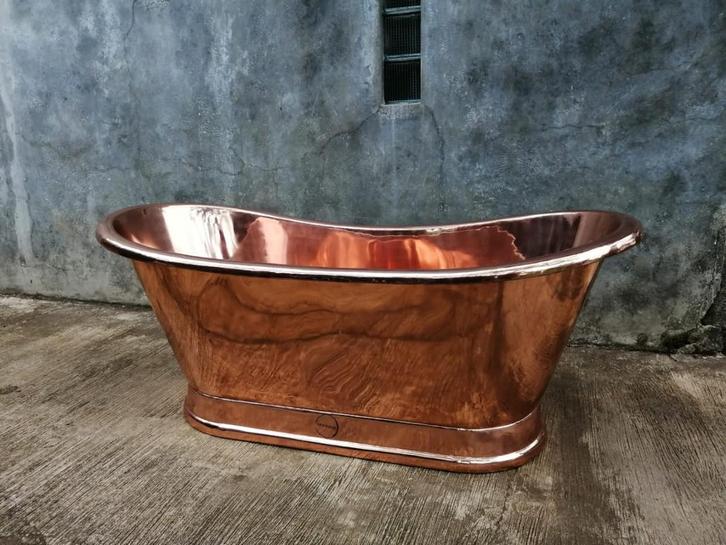 UNIEKE 100 % KOPEREN KOPER BADEN LIGBAD BADKUIP BAD VINTAGE, Huis en Inrichting, Badkamer | Badkamermeubels, Nieuw, Overige typen