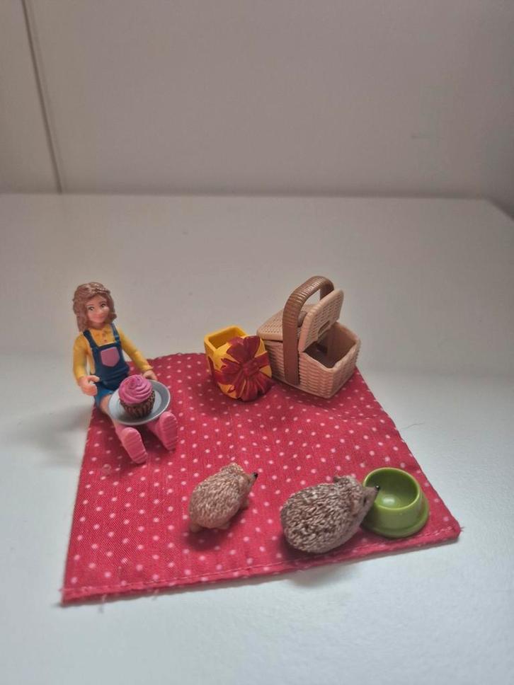 Schattige Speelgoedset: Pop, Egel, Picknickmand, Kinderen en Baby's, Speelgoed | Poppen, Zo goed als nieuw, Overige typen, Ophalen of Verzenden