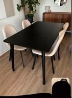 Zwarte eettafel, Ophalen, 100 tot 150 cm, 50 tot 100 cm, Zo goed als nieuw