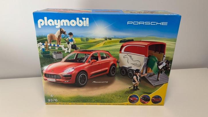 Playmobil set 9376 – Porsche Macan GTS met paardentrailer, Kinderen en Baby's, Speelgoed | Playmobil, Gebruikt, Complete set, Ophalen of Verzenden