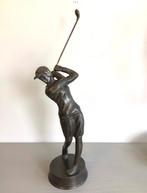 Bronzen golfer brons golfster beeld, Antiek en Kunst, Ophalen of Verzenden, Brons