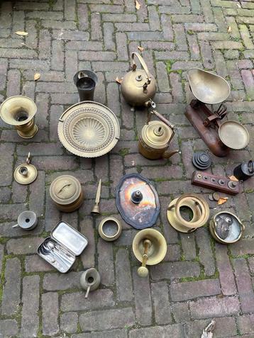 Antiek Koperen Servies Collectie beschikbaar voor biedingen