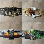 Magazijn opruiming 5 luik schilderij wereldkaart olifant 🔴, Nieuw, Schilderij, Ophalen of Verzenden, 100 tot 125 cm