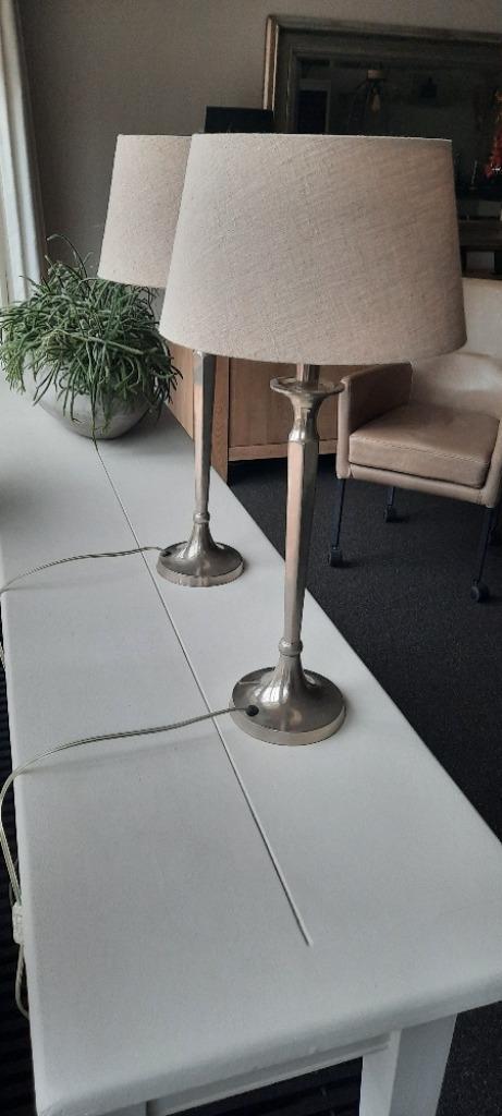 Tafellamp, Huis en Inrichting, Lampen | Tafellampen, Zo goed als nieuw, Minder dan 50 cm, Metaal, Stof, Overige materialen, Ophalen