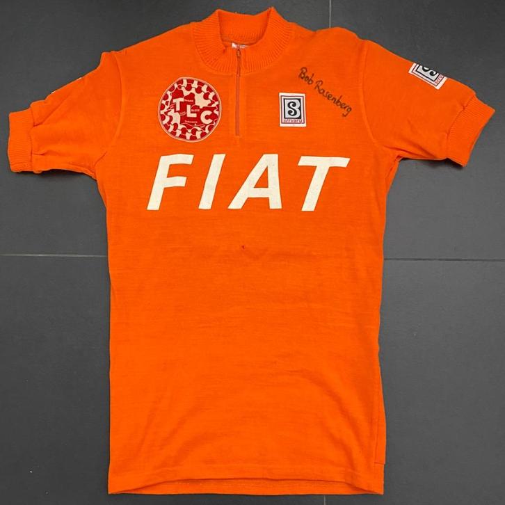 Wollen wielertrui FIAT – TLC - BOB RASENBERG – gesigneerd, Sport en Fitness, Wielrennen, Nieuw, Overige typen, Ophalen of Verzenden