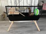 Knaagdierenkooi /hamsterkooi op pootjes zwart met toebehoren, Dieren en Toebehoren, Knaagdieren en Konijnen | Hokken en Kooien