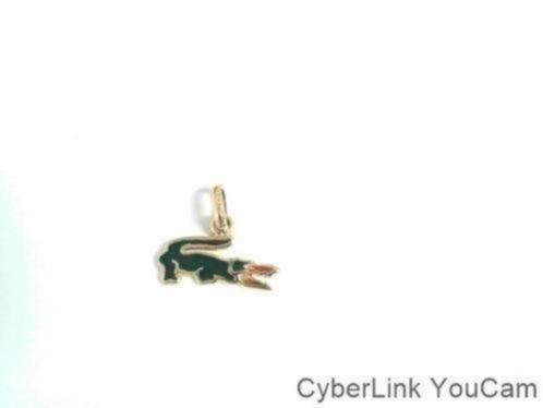 15029 18kt Gouden Emaille Hangertje Lacoste Krokodil, Sieraden, Tassen en Uiterlijk, Kettinghangers, Zo goed als nieuw, Goud, Goud