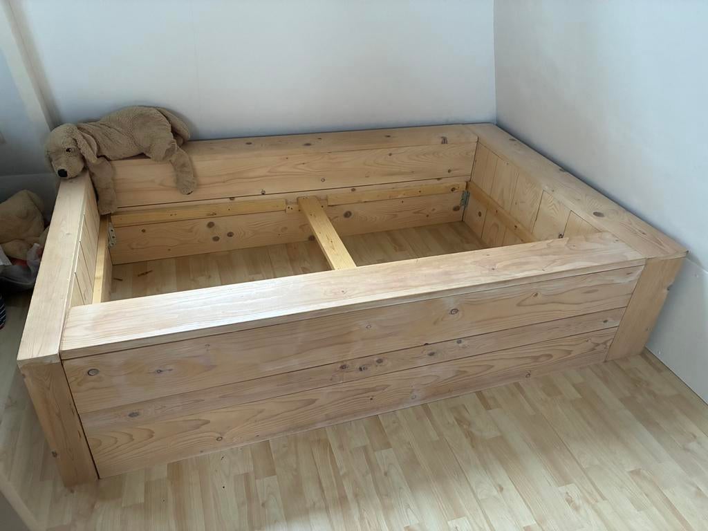 Steiger houten bed te koop., Ophalen, Gebruikt, 90 cm, Eenpersoons