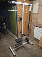 Krachtstation pull down en biceps/curls, Sport en Fitness, Rug, Krachtstation, Metaal, Zo goed als nieuw