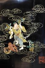 Chinees paneel met parelmoer en natuursteen inlegwerk, Ophalen of Verzenden