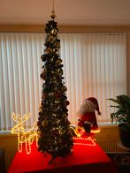 Zwarte kunstkerstboom inclusief lichtjes en ballen, Ophalen, Zo goed als nieuw