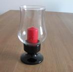 windlicht zwart en blank glas, Overige materialen, Zwart, Ophalen of Verzenden, Zo goed als nieuw