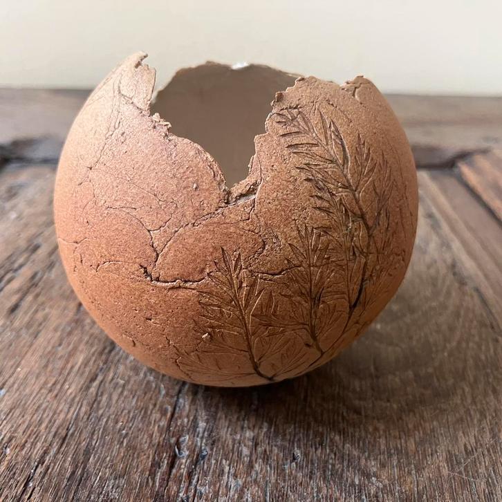 Handgemaakt keramieken potje, Claire Chuet, Terres Cuites, Antiek en Kunst, Curiosa en Brocante, Ophalen of Verzenden