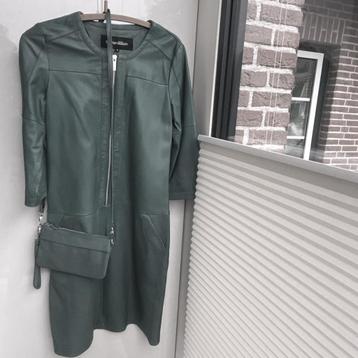 * Groene Lederen / Leren Jurk - Transmission * Mt. M * Nieuw beschikbaar voor biedingen